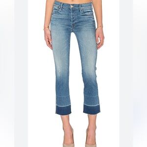 Mother jeans size 27 blue the undone hem tootsie in rumor has it distressed